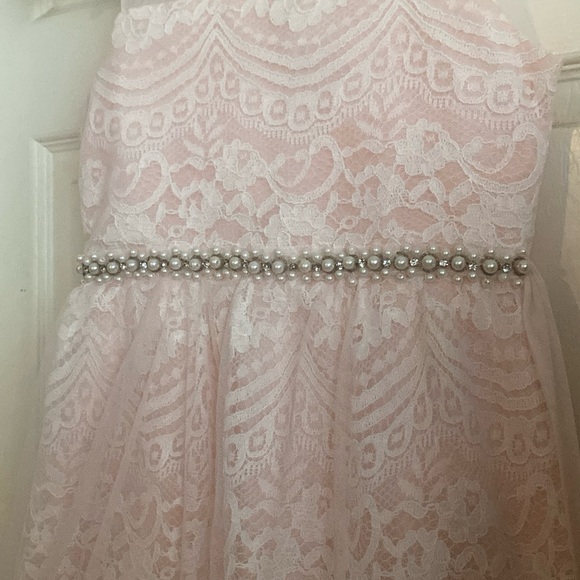 Rare Editions Blush Pink Mesh Dress - Picture 10 of 11